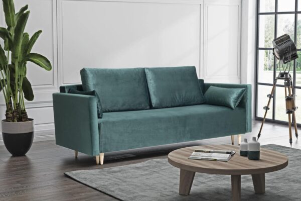 Skandynawska kanapa na wysokich nóżkach