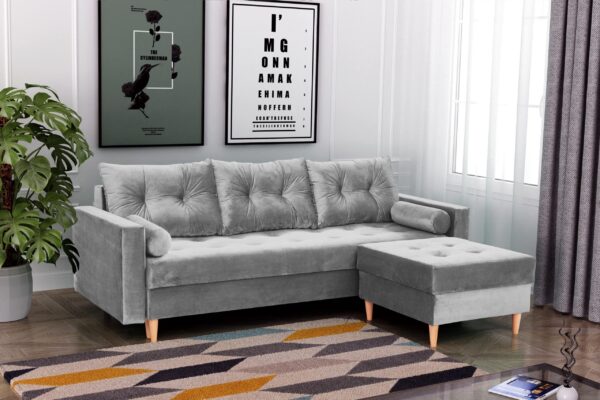 Kanapa Skandynawska z pufą